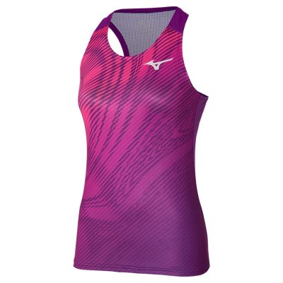 Camiseta sin Manga Mizuno Charge Printed Mujer - Morados - Chile M064ORLUHC